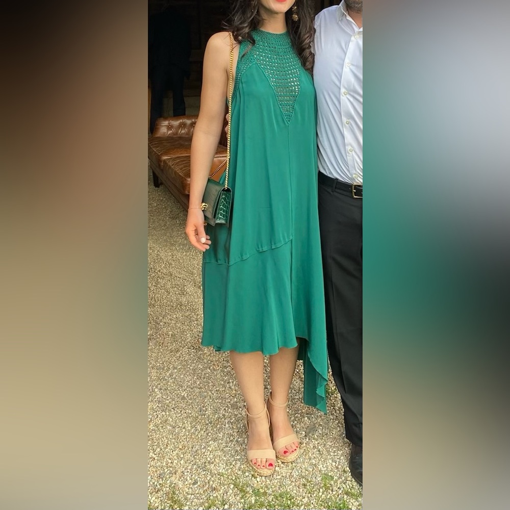 Derek Lam Silk Green asymmetric gown